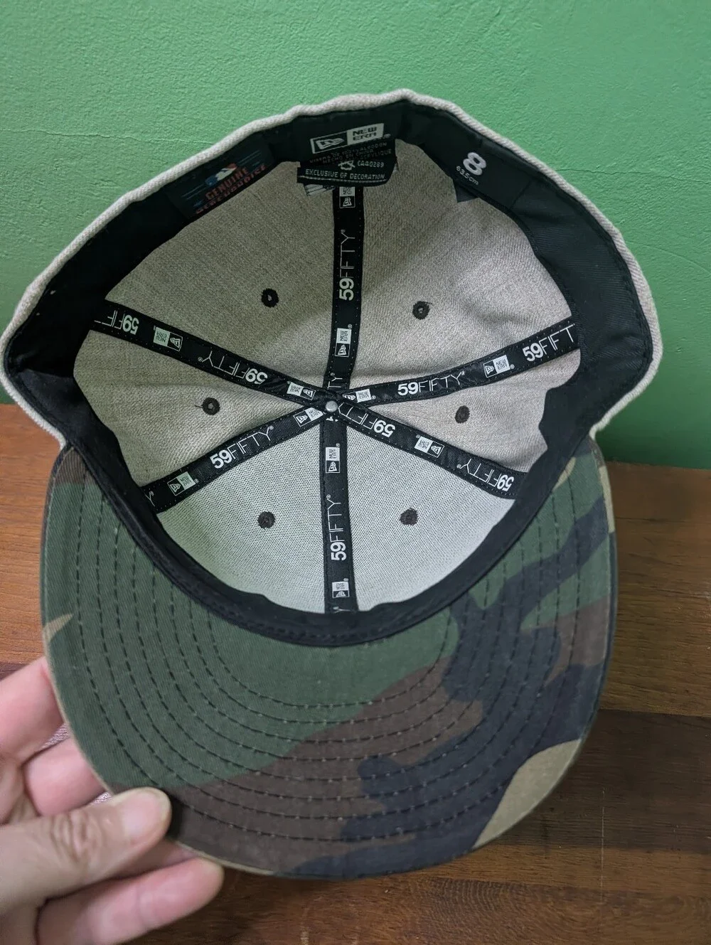 🧢 New Era 59FIFTY New York Yankees Camo Brim Fitted Hat Size 8 Unisex